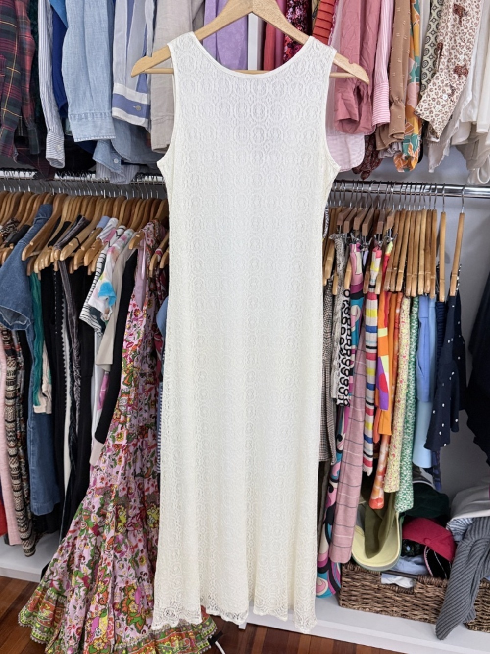 Dawn Joy Allover Lace Maxi Dress Ivory White - Picture 3 of 11